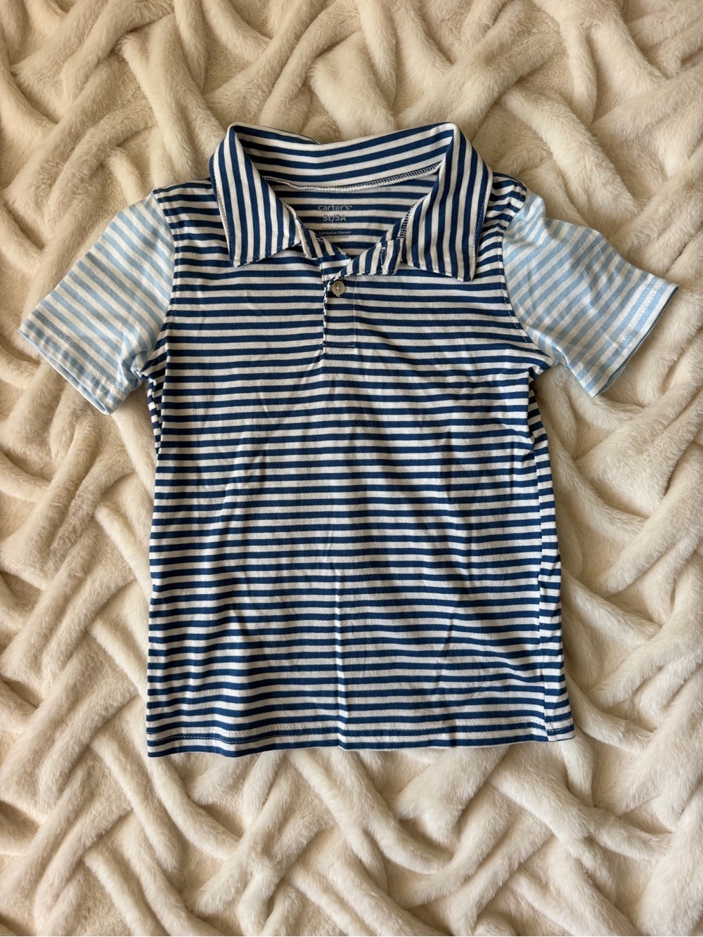Carter's Blue & Light Blue Striped Polo